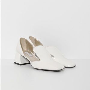 Suzanne Rae d’orsay white leather heels